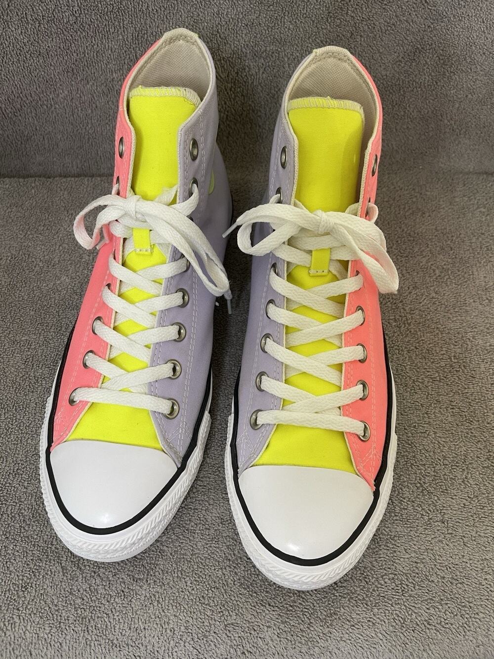 Converse Chuck Taylor All Star Unisex Hi Top Pink Grey Yellow Size W-11 Men 9
